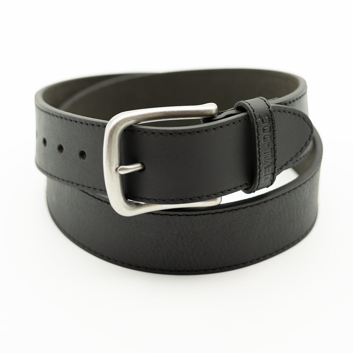 Leather Belt-Black/Antique Nickel buckle – DEVIL-DOG Dungarees