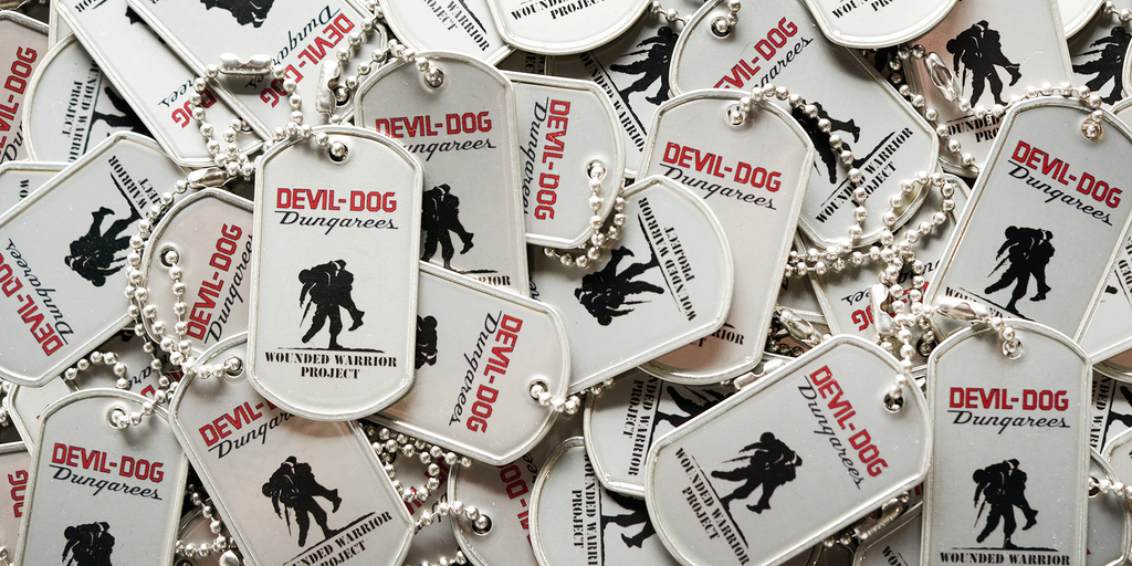 DEVIL-DOG dog tags featuring Wounded Warriors Project logo