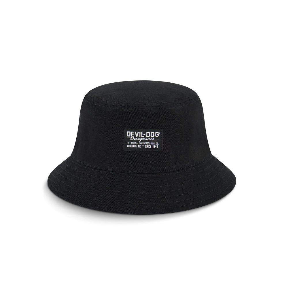 Reverse camo-black bucket hat
