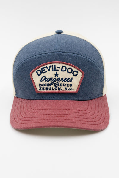 7 Panel Adjustable Cap - Red/Blue Born & Bred – DEVIL-DOG Dungarees